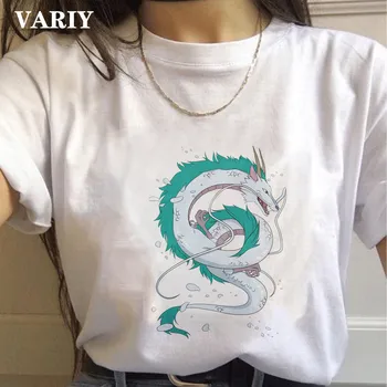 Anime tričko ženy Odvážneho Preč lete vintage dragon ženy femme t-shirts Harajuku koszulki nadrozmerné grafické tees ženy