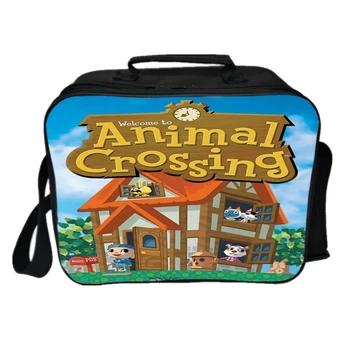 Študent Kawaii Animal Crossing Obed Taška Ženy, Dievčatá Prenosné Izolované Office Lunch Box Piknik Tašky Tepelnej Potravín Kabelka Tote