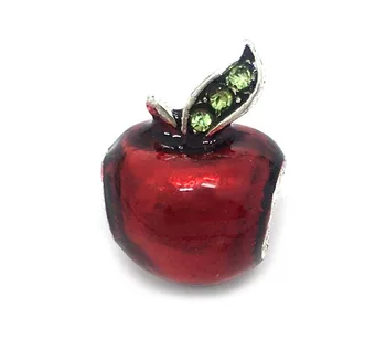 Doprava zadarmo nový 30pcs 14.5x10x10mm červené jablko zelené drahokamu korálky fit Európskej náramok urob si sám