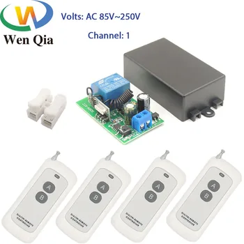 Wenqia 433MHz rf 500m Diaľkové Ovládanie Spínač AC 85~220V 10A 2200W 1-Gang Relé Prijímač a vysielač pre Ľahké\ LED controller