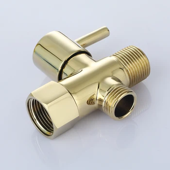 Zlato Pevné Brass uhol ventil 7/8*7/8*1/2 T-adaptér s uzatvárací Ventil, 3-pásmový Tee Konektor pre Ručné Bidet 15/16