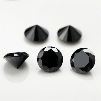 500PCS 0.8 mm~4.0 mm Guľatý Tvar Voľné CZ Kameň, Čierna Farba, AAAAA Cubic zirconia Syntetické Drahokamy Pre Šperky DIY Kameň