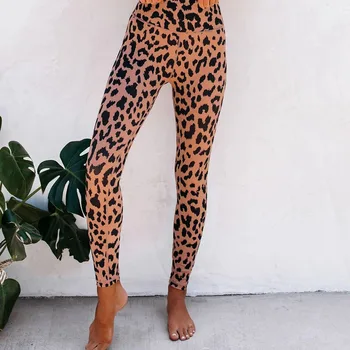 Sexy Leopard Tlač Jóga Nohavice dámske Tenké Legíny Tvárny Fitness Nohavice