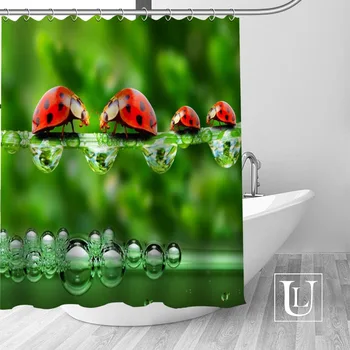 Vlastné Lienka Záclony Moderný Sprchový Záves kúpeľňa krásne Záclony Vaňa dekor Polyesterovej Tkaniny Nepremokavé