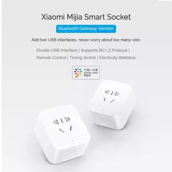 Nové Xiao Mijia Smart Socket Bluetooth Bránou Edition Dual USB, Smart WIFI Zásuvky sieťový Adaptér Mijia Smart Home Zariadenia