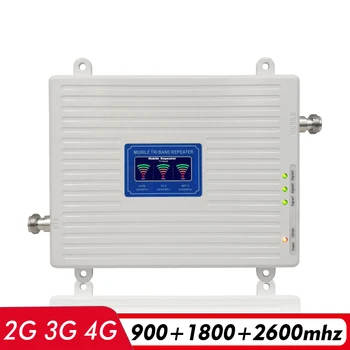 2G 3G, 4G Tri Band GSM Repeater 900+DCS LTE 1800(B3)+FDD LTE 2600(B7) Mobil Signál Booster 900 1800 A 2600 Signálu Zosilňovač Nastaviť