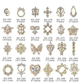 10 Ks Luxusné Lesklé Zirkón Zliatiny 3D Nail Art, Ozdoby Zlaté Klasická Crystal Kúzlo Šperky Manikúra Dizajn Príslušenstvo