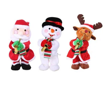 Nové Veselé Vianočné Ozdoby, Hračky Vianočný Darček Spev, Tanec Skrútené Telo Vianočné Piesne Santa Claus Roztomilý Snehuliak Vianočné Hračky