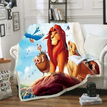 Deti Krásne Simba Lion King a Priateľov Flanelové Deka Chlapcov Deti Darček Hodiť 100x140cm rozkladacia Pohovka Kryt posteľná bielizeň