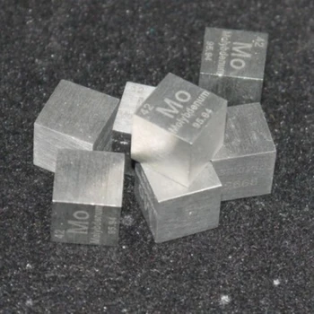 Vysoko Čisté 10 x 10 x 10 mm Wiredrawing Kovové Molybdénu Kocka Periodickú Tabuľku Prvkov Kocka Na Štúdium Lab Kolekcia(Mo≥99.95%)