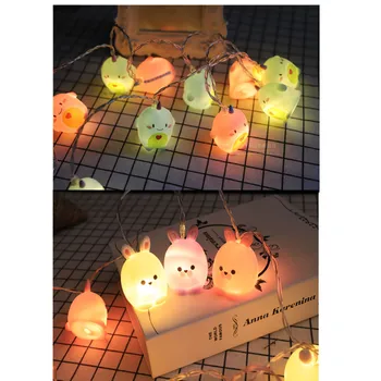 Kawaii Vianočné 5M Jednorožec Svetlo String králik Batérie USB Dieťa nočné svetlo Dovolenku Stranou, Spálne, detskej izbe Rozprávkových Svetiel Svadbu