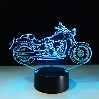 Motor Tvar USB 3D LED Lampy, Nočné Svetlo Akryl stolná lampa Dotyk 7 Farieb Mení na Motocykel, Spanie Lamparas Svetlo na Darček