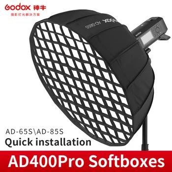 Godox AD-S65S AD-S65W 65 CM AD-S85S AD-S85W 85 cm Striebro Hlboké Parabolic Softbox + Honeycomb Mriežky Godox Mount Softbox pre AD400PRO