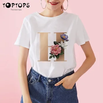 2020 Leto A do Z 26 abecedy Tlač Tričko Cartoon Tees Ženy Streetwear Zábavné Bežné T-shirts Harajuku Topy Drop shipping