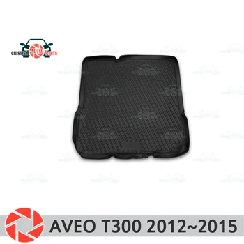 Kufor mat pre Chevrolet Aveo T300 2012~batožinového priestoru podlahy, koberce, protišmyková pu nečistoty ochranu vnútra kufra auta styling