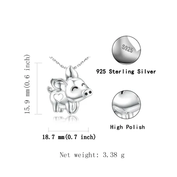 925 Sterling Silver Jedinečný Roztomilý Lietajúce Prasa Zvierat Prívesok Náhrdelník Diy Boutique Šperky Doprava Zadarmo