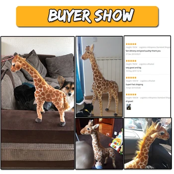 Roztomilý Obrovský Žirafa Plyšové Hračky Realisticky Cartoon Zvieratá Plnené Bábiky Reálne Simulácie Jeleň Mäkké Hračky Pre Vianočné Darčeky