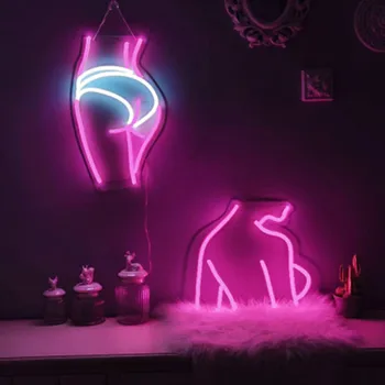 Led Neon Wall Light Pink Lady Späť na Vianočné Dovolenku Svetlá Izba Dekor Neónový nápis Umenie Bar Dekorácie USB Powered Neónové Lampy