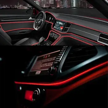 4M Auto Atmosféru Optického Vlákna Lampa Dvere Light Interiérové LED Dekoratívne Okolitého Svetla