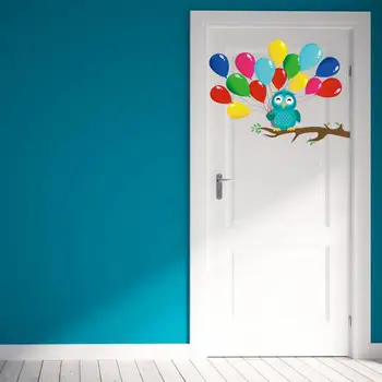 Cartoon Strom Oz Sova Pozadí S Balónmi nálepky Deti Izby Spálňa Decor nástenná maľba Dvere Umenie Samolepky Pre Škôlky Tapety