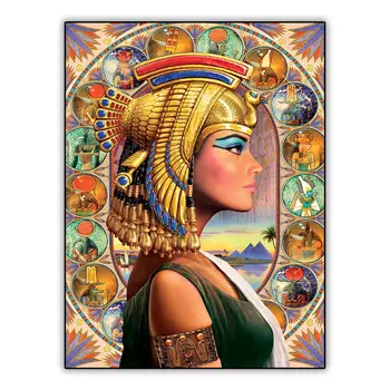 5d DIY Diamond Maľovanie Nastaviť Plný Vrták Námestie Kolo Diamant Farby Mozaiky Výšivky Kráľovná Egypta Obrázok Cross Stitch Art