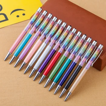 Rainbow Farebné Gem Pero Crystal Kov Drahokamu dotykové Pero Dotykové Obrazovky Roller guličkové Pero, 30pcs/veľa