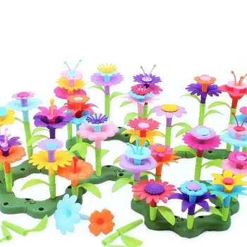 Kvetinové Záhrady, Stavebné Hračky - Vybudovať Kytice Kvetinový Aranžmán Playset pre Batoľatá a Deti Vek 3, 4, 5, 6 ročných Dievčat