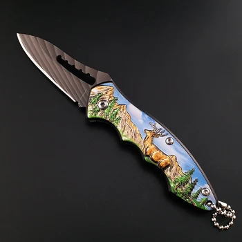 3D tlač technológia nehrdzavejúcej ocele ostrý nôž mini taktické skladací nôž keychain ľahko vykonávať záchranné lov vonkajšie nôž
