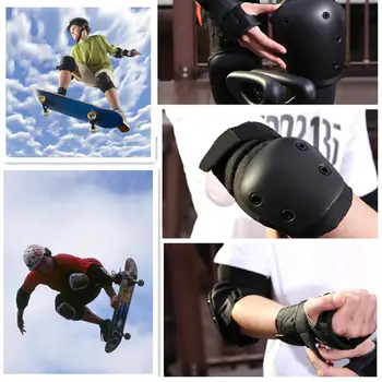 6Pcs Korčuľovanie Ochranný Výstroj Deti, Dospelých Motorke Koleno Koleno Podložky Chránič MTB Vonkajšie Športové Skateboarding Stráže