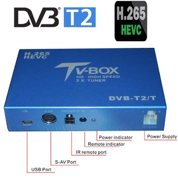 Najnovšie DVB-T2 H. 265 Auto Prijímač Digitálneho TELEVÍZNEHO vysielania DTV Mobile 2 Antény HD DVB T2 /H265.HEVC Pre Nemecko Netherland českej Krajiny EÚ