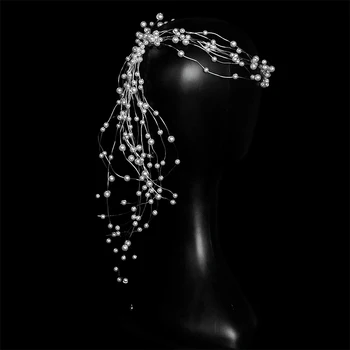 Miallo 2019 Najnovšie Perly hlavový most Svadobné Vlasové Doplnky Šperky, Svadobné Headpieces Ženy Vlasy Viniča pre Svadobný Účes