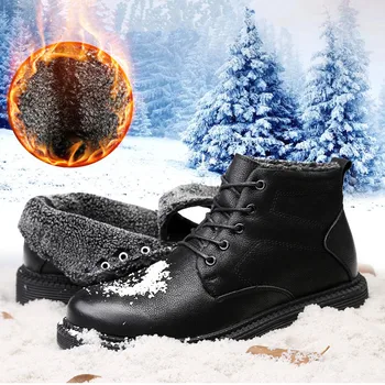 Veľké Veľkosti 38-48 Zimné topánky pre človeka Členkové Topánky pánske Originálne Kožené Čižmy Vonkajšie Teplé oblečenie Proti chladu muž Walker Vrchol