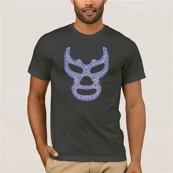 Móda Tlačené pánske T-Shirt Blue Demon Jr Úradný Lucha Libre Aztec Maska kvality krátky rukáv fashion tričko mužov