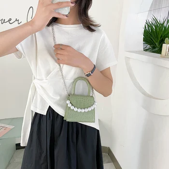 Ženy Pearl Tote Tašky cez Rameno, Klasické Textúra Kreatívny Dizajn Elegantný Kameň Vzor PU Fashion Malé Messenger Puzdro