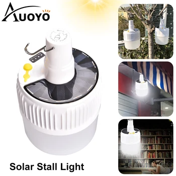 Auoyo Solárne Kút Svetlá Vonkajšie Osvetlenie Prenosný Solárny Núdzové Svietidlo Závesné Camping Lampa Led Noc Trhových Stánkov