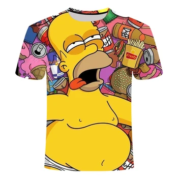 2020 Nové Simpson pánske T-shirt 3D tlač Anime, T Košele Vtipné tričká Čínsky Vytlačené Mens Tee Mužské Oblečenie Sexy Topy Hip Hop