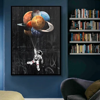Klasické Astronaut Priestor Sníva Hviezdy Limit olejomaľba Umelecké Plátno na Stenu Obrázky, Obývacia Izba a Vytlačí Domov Decortion