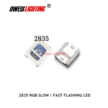 100KS 2835 RGB LED Self-blikajúce Led diódy s IC ( slow flash / fast flash), 3.3-5,0 v 20ma 2.8*3,5 mm ČERVENÁ MODRÁ ZELENÁ doprava Zadarmo