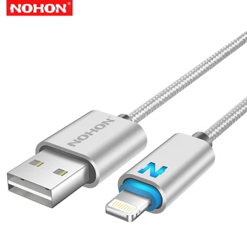 NOHON 1m Smart Led Svetlo, Rýchle Nabíjanie USB Sync Kábel Nabíjačky pre iPhone 5S 6 6 7 8 Plus X XR XS Max iPad 4 mini 2 3 2 Vzduchu