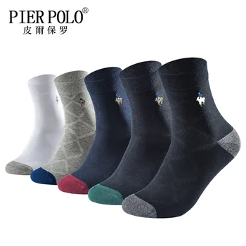 5 Párov/veľa Kvalitných Značkových PIER POLO Módne Bežné Bavlnené Ponožky Business Výšivky pánske Ponožky Výrobca Veľkoobchod