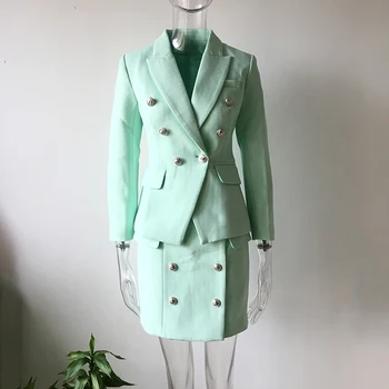 Ohromujúci Dizajn Euorpean Amerických Žien Elegantné Mint Sukne, Obleky Slim Sako Mini Sukne Módne Kvality Dva Kusy Sady