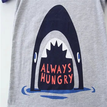 Skákanie Metrov Chlapci Letné Oblečenie Set sa Deti Oblečenie, Detská Detská Móda Shark Bavlnené Oblečenie Cartoon T-shirt Šortky 2ks Vyhovuje