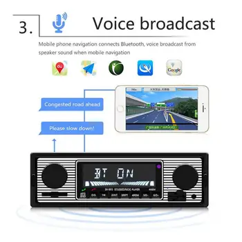 Bluetooth autorádio Vinobranie Auto Rádio Auto Stereo FM, MP3, SD, AUX MP3 Prehrávač, Stereo USB Classic Car Stereo Audio Auto Elektronika