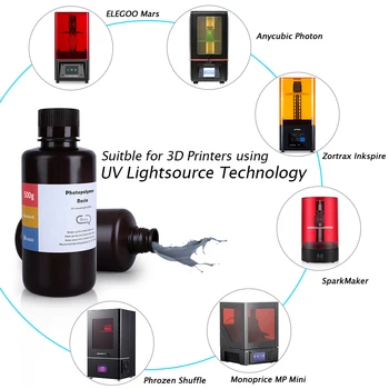 ELEGOO ABS-Ako 3D Tlačiareň Živice LCD UV-Liečenie Živice 405nm ABS-Ako Štandardné Photopolymer Živice pre LCD 3D Tlače 500 ml 9 CLR.