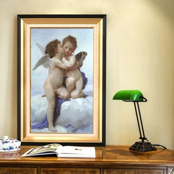 Slávny obraz William Adolphe Bouguereau Prvý Bozk Plagáty a Tlačí na Steny Umelecké Plátno na Maľovanie Obrázkov na Obývacia Izba Dekor