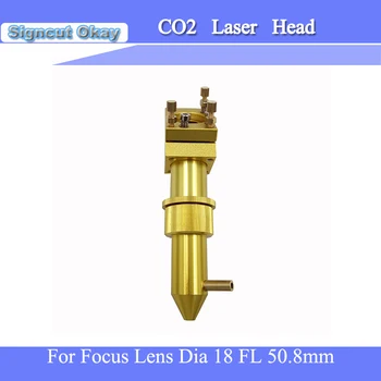 Doprava zadarmo CO2 Laserové rytie stroj časti s žltá farebná Laserová Hlava pre laserové stroj 18 FL 50.8 mm šošovka lasera
