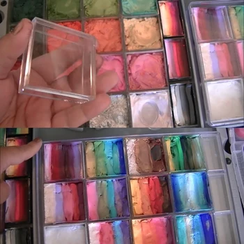 Maľovanie na tvár Prázdne Políčko PS Tela Farby Plastové Okno Námestie Obdĺžnikového Kolo Transparentné Výrobku Políčka Prípade s Vekom DIY Rainbow Auta