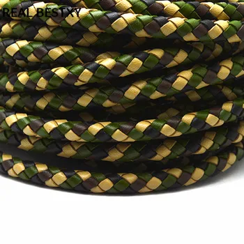 SKUTOČNÉ XY 1m/veľa 6 mm pravá koža kábel kolo pletená reálne roun kožené nový dizajn vojenské kožené kábel pre náramky