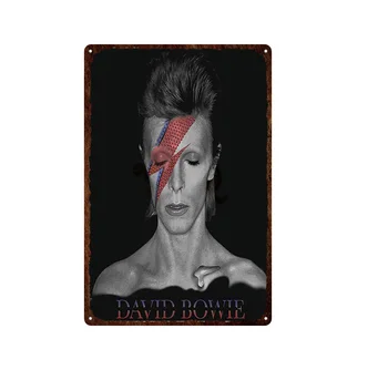 Klasická Rocková Speváčka Filmová Hviezda Vintage Kovová Doska, David Bowie, Portrét Tin Wall Art Print Bar Club Domova
