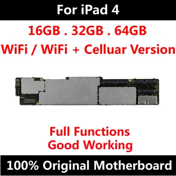 Pôvodné Odomknutý Pre iPad 4 Doske WIFI A1458 / WiFi + Celluar 3G Verzia A1459 A1460 Doske S Plnou Čipy S IOS